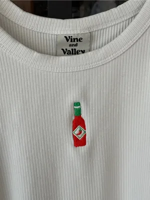 Vine and Valley hot sauce spicy pepper embroidered tank top ribbed tabasco thumbnail 2