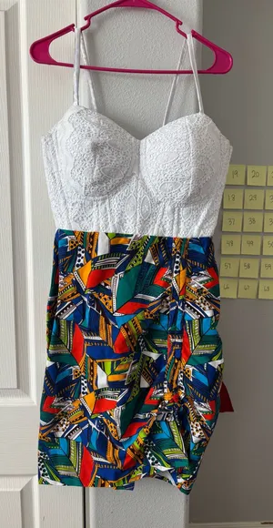 African print mini dress White Size L thumbnail 1