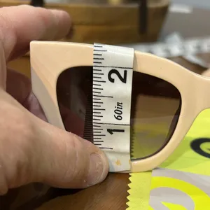 Quay By the Way Oversized Cat Eye Sunglasses Cream Beige Gold Hardware with Case thumbnail 9