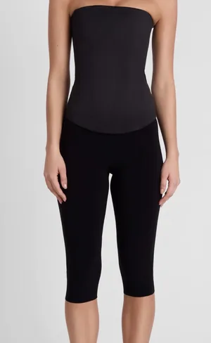 Leau Satin Corset Top Black thumbnail 2