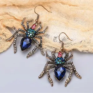 Silver Spider Dangle Earrings Whimsigoth Goth Witchy Edgy Grunge Halloween thumbnail 2