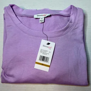 SkinnyGirl Soft Stretchy Purple Puff Sleeve Tee Size 2X New! thumbnail 1