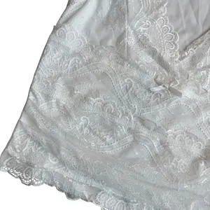 Cider Women's S Lace Tank Top Crop White Plunge Neck‎ Y2K Coastal Romantic NWT thumbnail 4