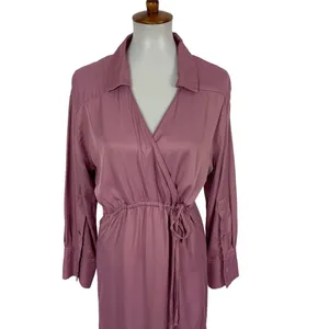 Zara Dress XS Pink Midi Long Sleeve‎ Feminine Romantic Elegant Chic thumbnail 2