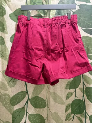 H&M Magenta Paperbag-Waist Shorts thumbnail 2