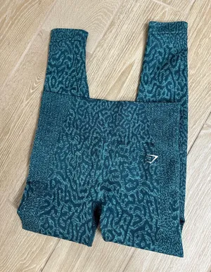 Gymshark Vital Seamless Teal Patterned Leggings thumbnail 1