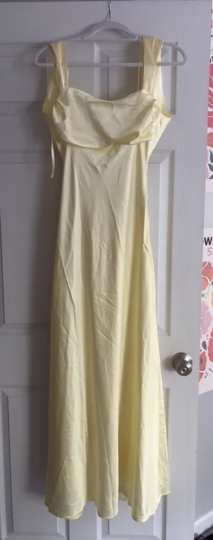 Beginning Boutique Dress Maxi Satin Yellow Formal thumbnail 1