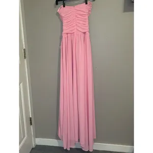 NEW Hello Molly The Rosette Gown Pink High Slit Formal Maxi Dress Womens sz XS 2 thumbnail 5