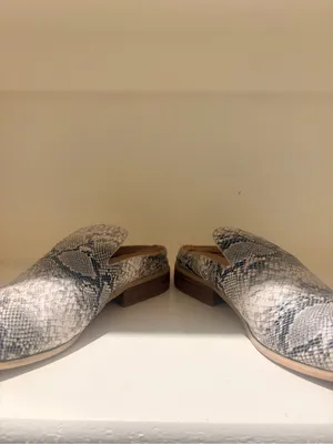 Nova Snake-Print Slip-On Mule in Cream and Gray thumbnail 5