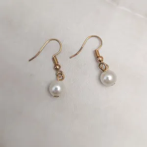 Vintage Faux Pearl Hook Dangle Earrings thumbnail 4