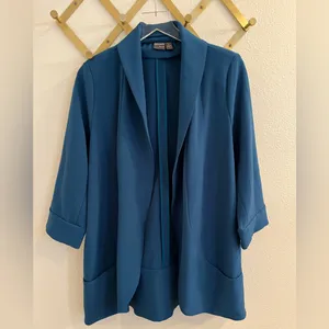 Anthracite By Muse Nordstrom Open Blazer Teal Large Blue thumbnail 3