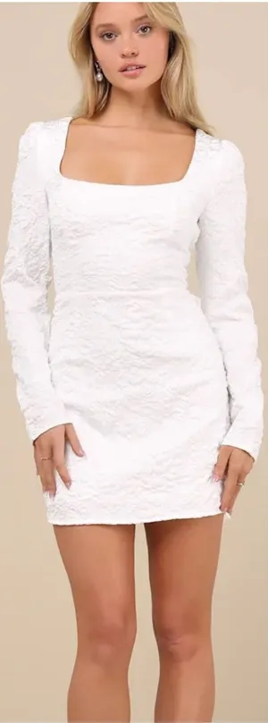 Lulus White Jacquard Elevated Icon Mini Dress Sz.M NWT thumbnail 1