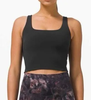 Lululemon Nulu Fold Tight Crop Yoga Tank Black thumbnail 1