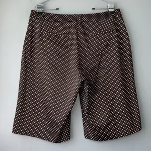 DFA New York Size 14 Dark Brown Polka Dot High Waisted Bermuda Shorts Preppy thumbnail 4