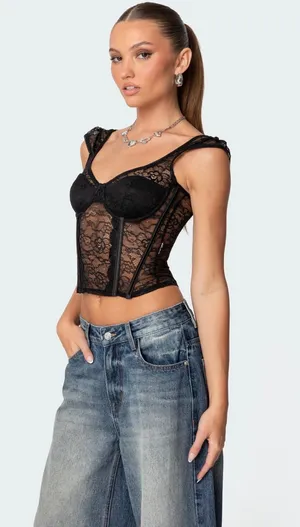 Rita Lace Corset Edikted Top  thumbnail 1