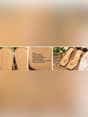 JustFab Tan Minimalist Square-Toe Mid Block Heel Sandals size 8 thumbnail 4
