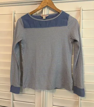 Brooks Brother Blue And White Stripe Top Size‎ XS thumbnail 1