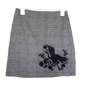 Loft Womens Skirt Embroidered Duck Plaid Preppy Minimalist Minimal Office Sz 2 thumbnail 2