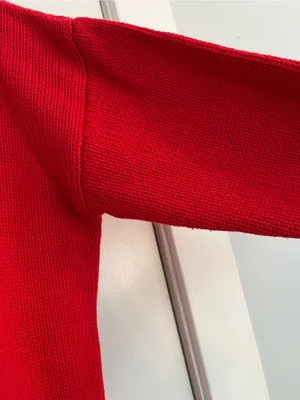 Sincerely Jules Red Crewneck Sweater with White Bow Christmas holiday valentine thumbnail 4