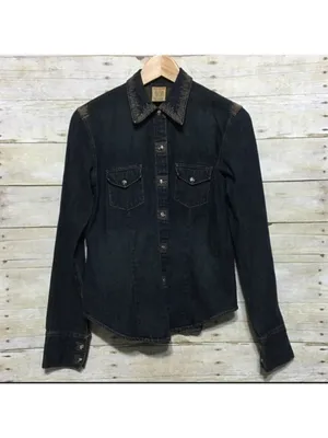 BKE The Buckle embroidered denim shirt size small thumbnail 2