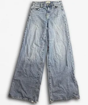 PacSun Jessie High Rise Baggie Jeans Light Wash Wide Leg‎ Distressed Size 25 thumbnail 1