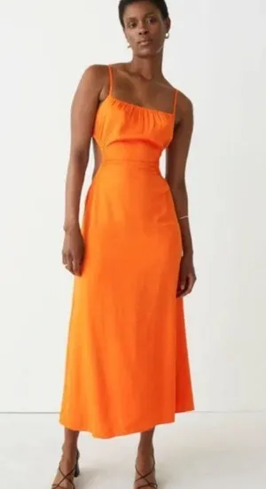 & Other Stories Orange Midi Dress thumbnail 1