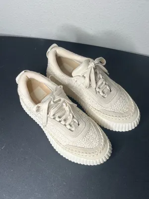 Dolce Vita Sandstone Cream Crochet Knit Platform Sneakers Size 7 thumbnail 2