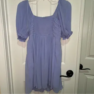 Abercrombie & Fitch Emerson Poplin Sleeve Dress Lavendar Purple Pleated Top XS thumbnail 7