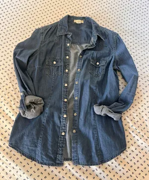 Blue asphalt Jean Button-up Shirt thumbnail 5