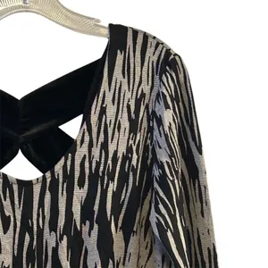 BCBGeneration Zebra Print Dress Black Velvet‎ Trim Size M thumbnail 2