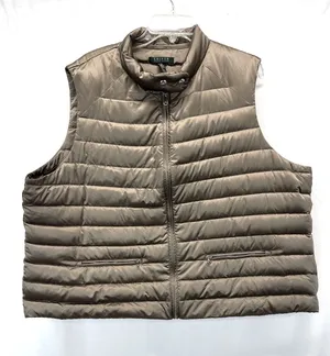 Lauren Ralph Lauren Women's 3X Puffer Vest Down Feather Brown Earthy Funnel Neck thumbnail 1