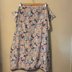 Floral Print Scarf in Pink and Blue thumbnail 2