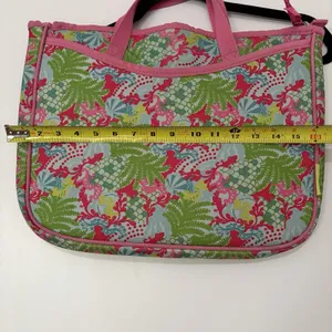 Lilly Pulitzer Pink Green Checking In Print Laptop Case Bag Padded Neoprene thumbnail 6