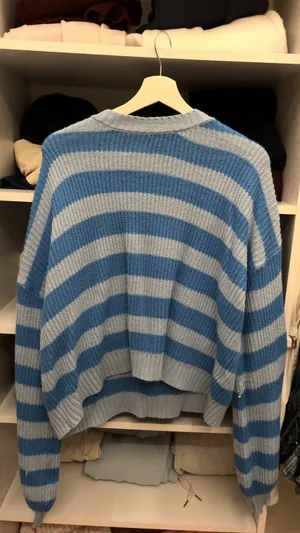 & Other Stories Blue and light blue horizontal striped sweater thumbnail 2