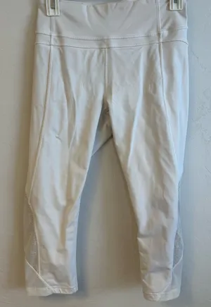 lululemon athletica White short Capri Leggings with Mesh Panels thumbnail 1