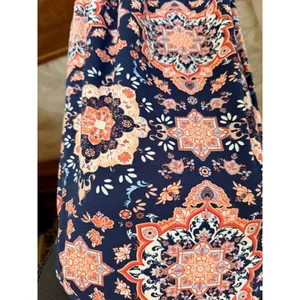 French Grey Sleeveless Medallion Swing Dress Navy Coral – Size L thumbnail 3