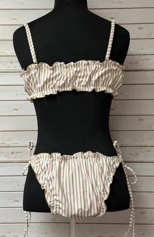 Tan and White Two-Piece Bikini Set  thumbnail 3