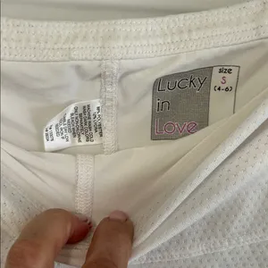 Lucky in Love Pique Flip Pickleball Tennis Skort White thumbnail 5
