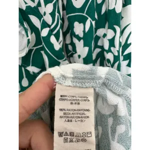 Free People Rebecka Floral Ruffled Mini Dress Size Medium Emerald Green thumbnail 7