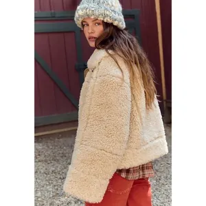 NWT!!‎ FREE PEOPLE Jolie Teddy Coat Faux Fur Oversized Bohemian Outdoors Medium thumbnail 8