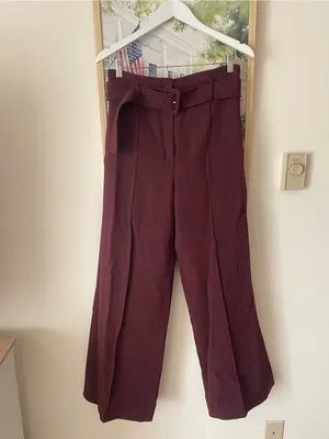 Theory Camogie High Waist Belted Wool Blend Wide Leg Trouser Pants in Graham thumbnail 3