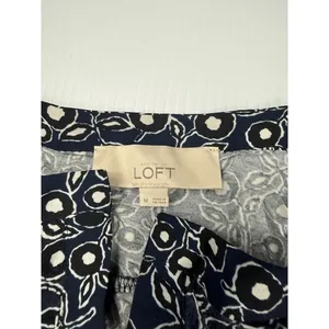 LOFT Floral Print Blouse Long Sleeve Button Down Career Top‎ Medium thumbnail 2