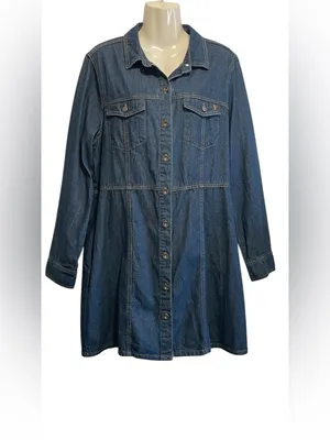 Frye Denim Long sleeve 
Buttonup Dress Blue thumbnail 4