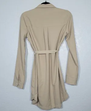 Abercrombie Tan Utility Button-Up Long Sleeve Dress thumbnail 3