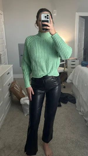 H&M Green Mock Neck Sweater thumbnail 4