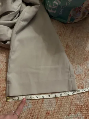 Abercrombie curve love sloane tailored pant beige 33P 16 SHORT wide leg trouser thumbnail 8