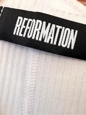Reformation White Ribbed Cap-Sleeve Mock Neck Tank thumbnail 8