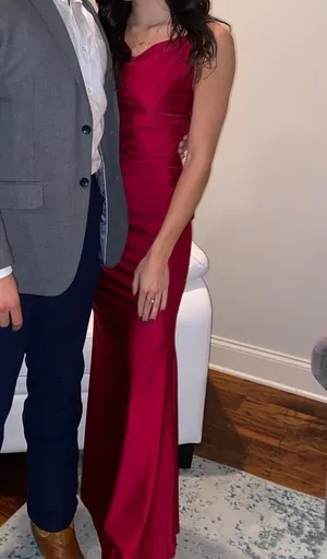 Lulus Red long silk burgundy/red formal dress thumbnail 4