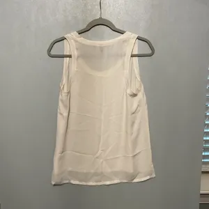 Banana Republic Womens Tank Top Layered Hem Scoop Neck White Small thumbnail 3