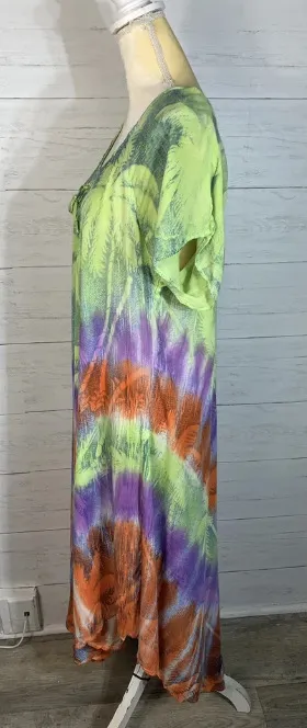 Exist one size lime multicolor cover up beach.  thumbnail 3